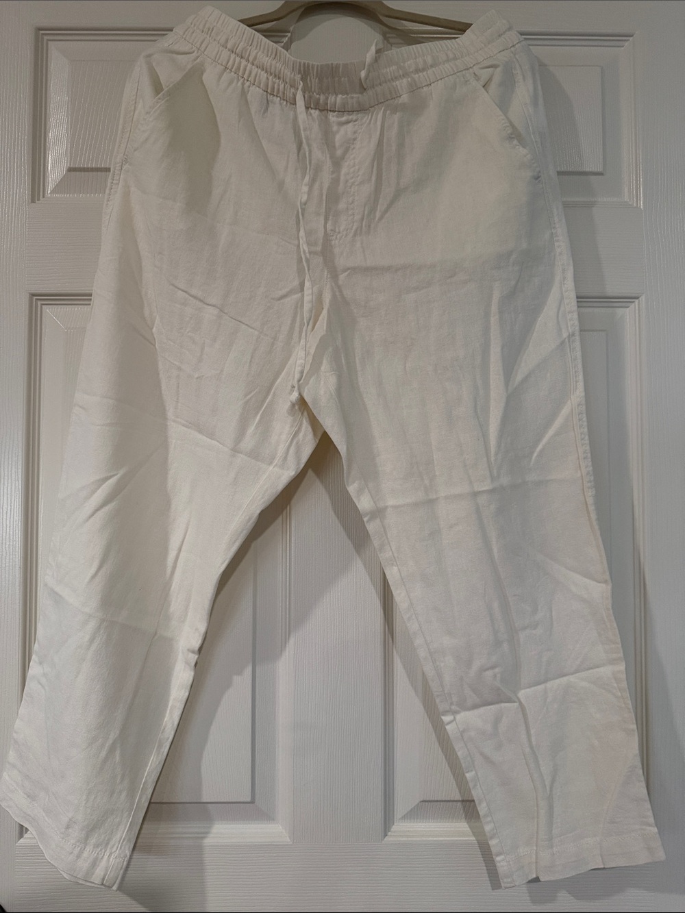 GAP Cream Elastic-Waist Easy Pants